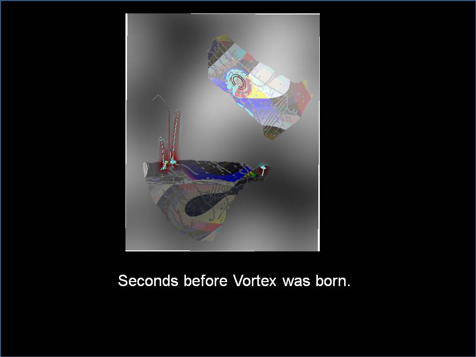 A long time ago in Submachine's core, an explosive bunny, called Sublevel, ate a flourecent mushroom. He didn't feel good, and instead of making a red explotion, he maked a blue implotion. The superfluid mixed with onyx crystals created a wave vortex where Sublevel imploted. That maked an onyx ionic superfluid vortex, that when absorbed the blue energy of the core, it became sentient. Thats the origin of OnyxIonVortex.<br /><br />Story writen by ENIHCAMBUS.<br />Idea by Abacus.